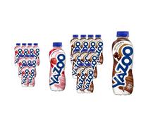 Yazoo Ready-To-Drink Chocolate & Strawberry Milkshake 400 ml Bottles (Pack of 20) - Flavoured Dairy Beverage Multipack for Lunchbox, Office, Gym and Takeaway