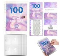 Yaztauho 100 Envelope Challenge - Envelope Savings Challenge,100 Envelopes Money Saving, Binder, Savings Challenges Budget Book Binder for Home