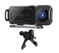 Yaztauho Car Phone Mount | 360 Rotation Wireless Charger Car Phone Mount | Non-Slip Bracket Fast Charging Cellphone Accessories for Music Streaming Navigation Daily Travel Road Trips