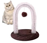 Yaztauho Cat Arch Self Groomer | Self Grooming Arch Cat Brush | Shedding Tool Hair Remover Brush with Scratching Pad, Non-slip Massage Toy for Furniture Protection