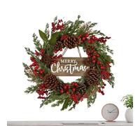 Yaztauho Christmas Door Wreath - Artificial 19.6 Inch Party Supplies with Berries - Christmas Front Door Wreath,for Home Office Room Decor Gardening Daily Thanksgiving Holiday Birthday Vacation