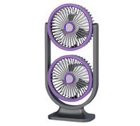 Yaztauho Desk Fan Quiet, Personal Cooling Accessory USB Charging, Portable Double Head Personal Cooling Fan for Home Outdoor Travel School Bedroom Living Room Car