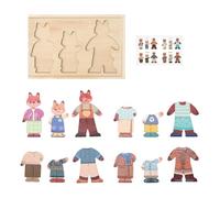 Yaztauho Doll Dress Up Animal,Learn To Dress Toy | Educational Wooden Board Puzzles Match and Sort for Children Girls Travel Classroom Birthday Preschool Christmas Pretend Play