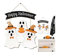 Yaztauho Halloween Door Sign - Door Hanger Ghost Sign - Hangable Decoration for Indoor Outdoor Wall Entrance Porch Living Room Halloween Home Decor