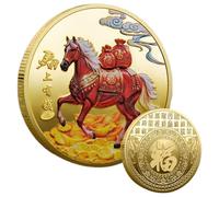 Yaztauho Lunar New Year 2026 Horse Coin - Blessing Collection Coin,2026 Year Of The Horse Souvenir Blessing Keepsake Chinese New Luck Collection for Adults Kids Desks Bookcases Home Women