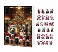 Yaztauho Ornaments Countdown Calendar Christmas - Car Rearview Mirror 2D Acrylic Panda Ornament - 24-Day Countdown Calendar 2025, Animal Charm for Car Rearview Mirror Door Wall Party Christmas Tree