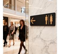 Yaztauho Restroom Sign - Acrylic Restroom Directional Sign | Decorative Toilet Signage,for Business Home Public Restaurant Laundry Shopping Mall Hotel