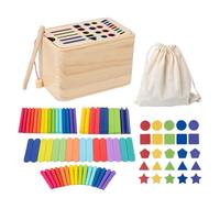 Yaztauho Toddler Sorting Toys, Preschool Sensory Matching Games, Wooden Preschool Educational Color Recognition Shape Sorter for Kids Aged 6-18 Months