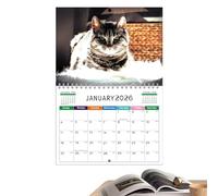 Yaztauho Wall Calendar 2026 | Art Calendar With Monthly Scenes Illustrations - Planner with Funny Paper for Cute Dorm Family Kids College School Apartment Home Teachers Bedroom House Kitchen Students