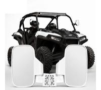 YAZVNTO UTV ATV Side Mirrors Roll Cage for Arctic Cat Stampede 900 2018-2026 Rear View Mirrors Adjustable 360° Wide Angle Convex Off Road Mirrors Accessories,White Style