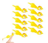 YAZWUR 10 Pieces Rubber Chicken Catapult Chicken Elastic Flying Funny Toy for Fingers Slingshot for Children and Parties