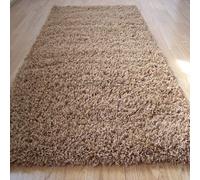Yazz Plain Golden Beige Shaggy Pile Rugs 80x150cm Cheap Prices