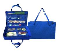 Yazzii Carry All Organizer Tote - Ultimate Craft Storage Bag with 20 Pockets - Quilting Supplies, Sewing Notions, Cutting Mats & More - Royal Blue