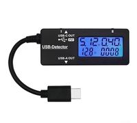 YB26D USB Tester for Voltage and Current Readings with LCD Display in Black ABS (YB26D-C)