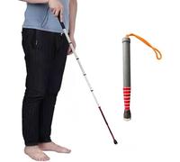 YBAAKZIIR Blind Cane, Telescopic Walking Blind Canes with Reflective FilmCane Guide Cane(B,128cm/50.4in)