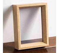 YBAAKZIIR Collage Picture Frames, Double Sided Transparent Wooden Photo Frame - Walnut/Wood Color - 6/8 Inches & A4/A3 Sizes(Original Wood Color,A4)