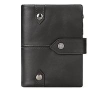 YBAAKZIIR Soft Leather Tri Fold Wallet, Men's Leather Wallet RFID Blocking Multicolor 3.7x1.2x5.1 Inches(Black)