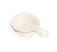 YBAAKZIIR Vegetable Washing Basket, Kitchen Strainer Colander Bowl Set, Small Double Layer Drain Basin and Basket with Handle for Drain(White)