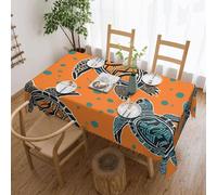 YBAOFU Rectangle Tablecloth Waterproof Table Covers with Lace, Tablecloths for 54x72 in Tables, Outdoor Patio Garden Farmhouse Table Cover - Cartoon Sea Turtle