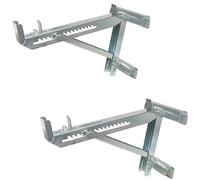 ybaymy 2 PCS Ladder Jacks for Scaffold Boards, Two-Rung Short Body Sturdy Steel Extension Ladder Jack for Standoff Roofing Furniture Repair Wall Panel Painting Under 20inch Width Working Stage