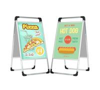 ybaymy Pavement Sign A Board Pavement Sign Frame Double Sided Display Outdoor Heavy Duty Poster Menu Stand with Aluminum Snap 60x80CM