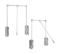 ybaymy Pull Down Wardrobe Rail Adjustable Width 890mm to 1210mm Pull Down Hanging Rail for Wardrobe Heavy Duty Pull Down Clothes Rail Lift for Closet Load Capacity 12kg
