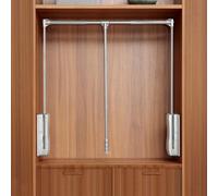 ybaymy Pull Down Wardrobe Rail Adjustable Width 890mm to 1210mm Pull Down Hanging Rail for Wardrobe Heavy Duty Pull Down Clothes Rail Lift for Closet Load Capacity 12kg