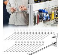 ybaymy Slat Wall Hooks 100 pcs Gridwall Display Hooks slatwall Accessories 15 cm Pegboard Metal Hanger Hook for Supermarket Shop Garage Retail Shop Display
