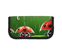YBAZYBXY Funny Ladybug Print Canvas Fountain Pen Pouch Stylish Pen Case Organizer Bag Makeup Bags,for Everyday Travel