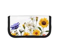 YBAZYBXY Iris Flower Butterfly Print Canvas Fountain Pen Pouch Stylish Pen Case Organizer Bag Makeup Bags,for Everyday Travel