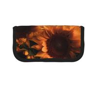 YBAZYBXY Sunflower Pattern Print Canvas Fountain Pen Pouch Stylish Pen Case Organizer Bag Makeup Bags,for Everyday Travel