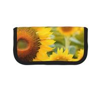 YBAZYBXY Sunflower Print Canvas Fountain Pen Pouch Stylish Pen Case Organizer Bag Makeup Bags,for Everyday Travel