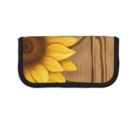YBAZYBXY Sunflower Printed Print Canvas Fountain Pen Pouch Stylish Pen Case Organizer Bag Makeup Bags,for Everyday Travel