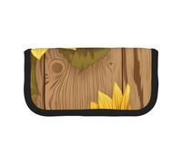 YBAZYBXY Sunflower Printed Print Canvas Fountain Pen Pouch Stylish Pen Case Organizer Bag Makeup Bags,for Everyday Travel