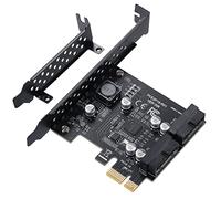 YBBOTT PCIE 2-Port 19Pin Expansion Card, USB 3.2 GEN1 Super Speed 5Gbps PCI Express Card for Windows 11, 10, 8.1, 8, 7, XP