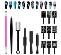 YBCCBY 15Pcs Cat Eye Magnet, Strong Magnet Nail Art Pen Tool, 3D Magnetic Cat Eye Effect, Double-Head Strong Suction Nail Magnet Pen for 3D Magnetic Cat Eye Gel Polish UV Gel Nail DIY Salons