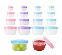 YBCCBY 16 Pcs Small Food Containers with Lids, 80ml 120ml 300ml 600ml