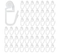 YBCCBY 200PCS Plastic Curtain Hooks, 2.7 * 1.5cm White Curtain Track Hooks Smooth Sliding Curtains Track Glider Hook Drapery Hook Pinch Pleat Drapery Hooking for Window, Door, Shower, Balcony