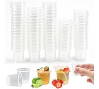YBCCBY 200Pcs Shot Glasses, 20ml Plastic Shot Glasses, Sample Tasting Cups - Reusable - Mini Shot Glasses,Strong Durable Hard Plastic for Parties, Birthdays, Weddings, Hen Parties (20ml)