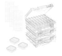 YBCCBY 24-Compartment Storage Box Bead Storage Organizer Boxes, 24 Grids Small Plastic Storage Boxes Clear Bead Storing Containers with Hinged Lid Rectangle Bead Holder for Bead Diamonds DIY Crafts