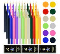 YBCCBY 36 PCS Magic Candles, 6.37 inch Coloured Candles Birthday Cake Candle Unscented Mini Taper Candle for Prayers, Restaurant, Home, Christmas Meditation and Party Decoration