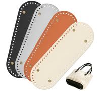 YBCCBY 4 Pcs Bag Bases for Crochet, PU Leather Handbag Bottom Long Oval Crocheting Bag Bottom Knitting Crochet Base Bags Cushion Base with Holes with Hole for DIY Making Handbag, 29.5 * 10cm