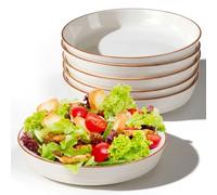 YBCCBY 6 Pack Ceremic Dinner Plates, 8 inch Salad Plate Porcelain Round Salad Plates Scratch Resistant Ceramic Dinnerware Set Dessert Plate Microwave and Dishwasher Safe,for Cake, Salad, Sauce,Rice