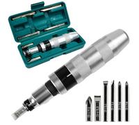 YBCCBY 7 Pcs Impact Driver Set, 1/2" Manual Impact Screwdriver Set Repair Tool Heavy Duty Screw Remover with Screw Adapter and Phillips/Slotted Bits for Disengage Rusted Fasteners or Frozen Bolts
