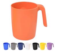 YBCCBY 8Pcs Plastic Cups with Handles, 450ml Unbreakable Drinking Cups Stackable Colorful Mugs Tea Mugs Reusable Plastic Tumblers Reusable Water Tumblers for Adults Kids Travel Camping (5 Colors)