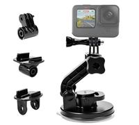 YBCCBY Action Camera Suction Cup Mount, 180° Adjustable Action Camera Car Mount Plastic Heavy Duty Dash Cam Video Holder Dash Cam Mounts Compatible with Gopro 5/6/7