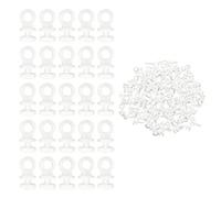 YBCCBY White curtain hooks 100 Pcs Curtain Track Gliders, 9mm Effortless Gliding Plastic Rollers Ceiling Curtain Rail Slider Hook Ceiling Sliding Curtains Glider Tracks Accessories for Windows Doors