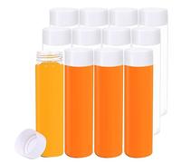 YBCPACK 12Pack 400ml BPA-Free Clear PET Plastic Juice Bottles with White Lids - Perfect for Beverages, Smoothies, Milk, DIY Sensory Bottles