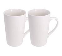 YBCPACK 2 Pack 16 OZ 450ml Porcelain Mug Coffee Cup Plain Large Tall White Ceramic Cup Milk Tea Coffee Mug with Handle