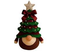 YBDADOEH DIY Crochet Christmas Tree Gnome Kit，Handmade crochet Christmas tree, Christmas Gnome Crochet Starter Kit for Beginners with Bell, Yarn, Hook, Pearls & Ribbon(Red green )